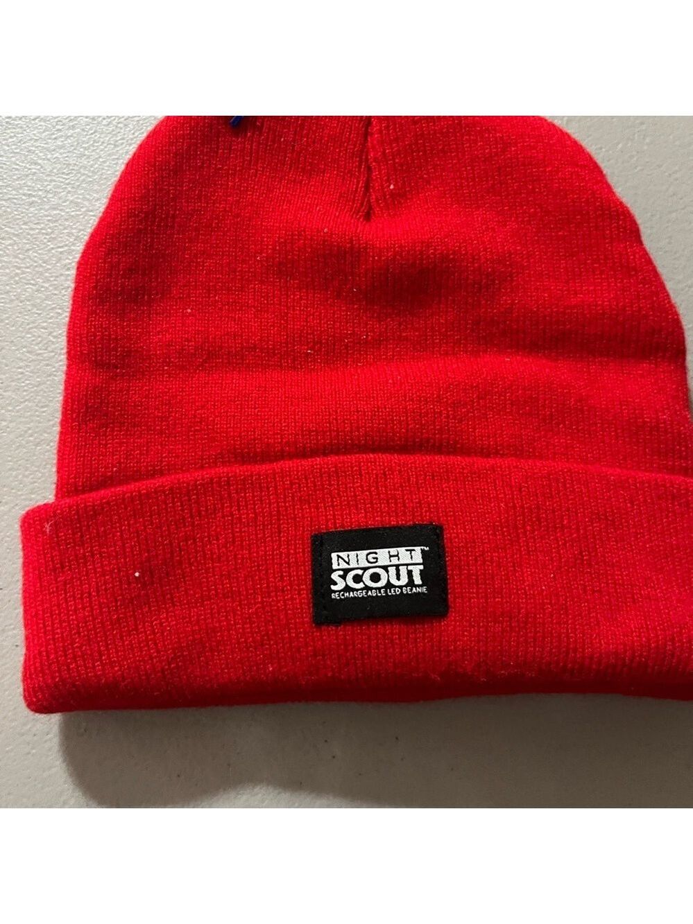Night Scope Brightside Rechargeable LED Beanie by Night Scout Red Knit